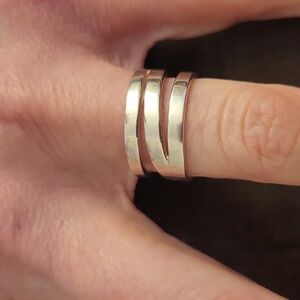 Modern Sterling 925 Double Band Ring